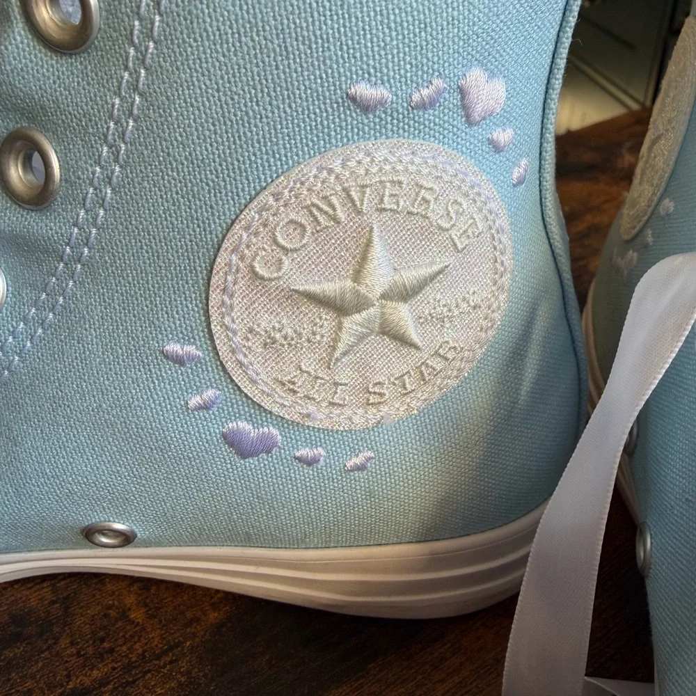 Light Blue High-Top Sneakers - Picture 7 of 16